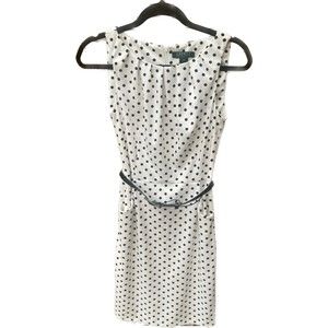 Ralph Lauren Polka Dot Dress Black And White With Belt Size 4